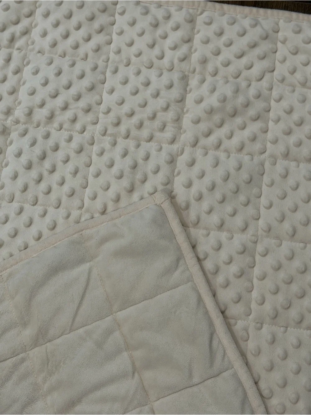 Cream Textured Minky weighted dog blanket